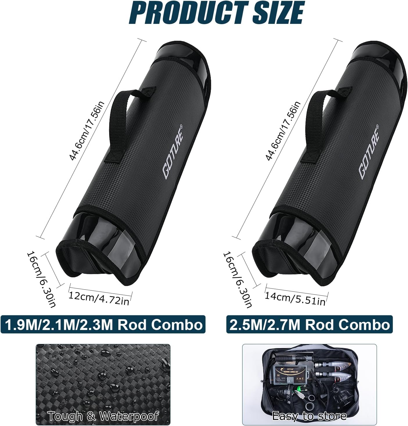 Rod carry bag size chart