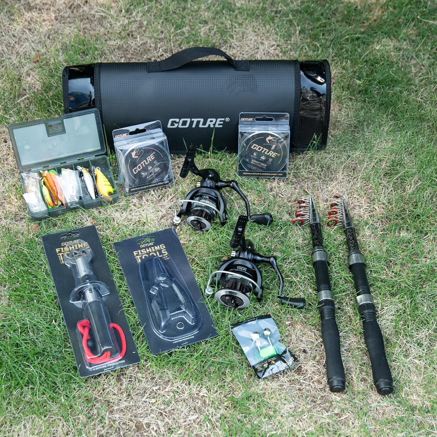 Full combo kit laid out on grass